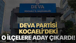 DEVA Partisi Kocaeli’deki o ilçelere aday çıkardı!